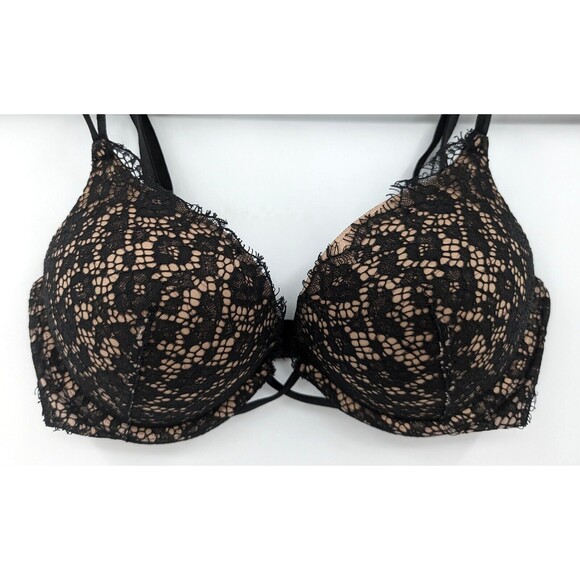 Victoria's Secret Bra Women’s 34B Black Lace Miracle Plunge Very Sexy-READ - Picture 3 of 7